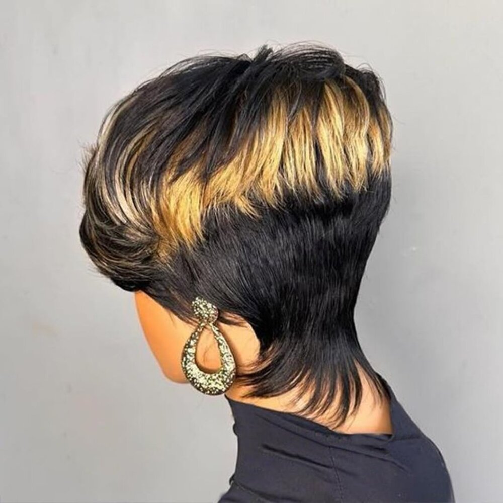 Chic Pixie Cut Human Hair Wig For Black Women Sho… - image 4